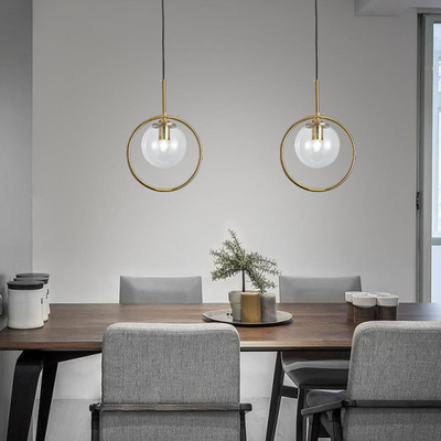 Dining Room Round Glass Pendant Light AC 220V 3000K 4000K 6000K