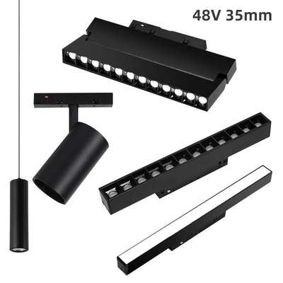 Aluminum 48v 35mm Living Room Magnetic Track Lighting Left And Right Mobile