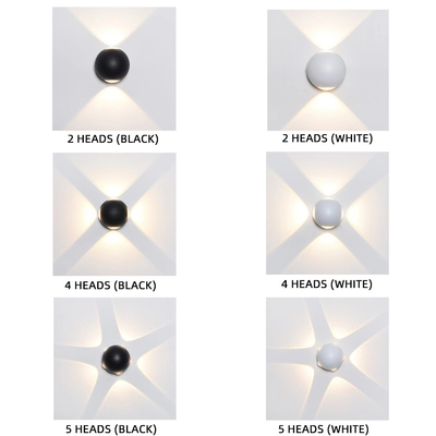 Creative Ball Led Cross Luminous Outdoor Wall Lamp Multi Headed