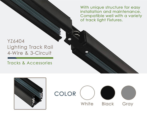 CE RoHS Track Lighting Rail System 0.5m 1m 1.5m LED Track Light System