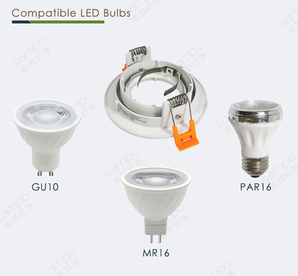 Mr16 G5.3 Gu10 Bulb Recessed Downlight Housing Die Casting Aluminum Housing