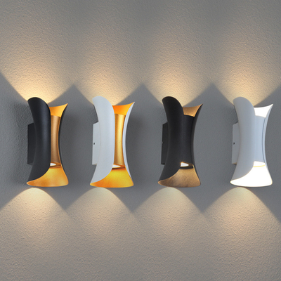 Sand Black Cri80 6W Ip65 Waterproof Up And Down Luminous Led Wall Lamps