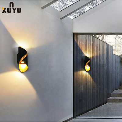10W Courtyard Outdoor Wall Light Sconces 6000K Aluminum Glass