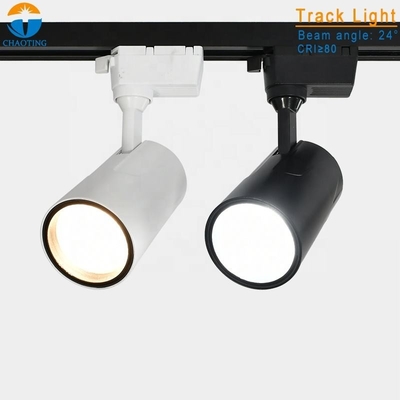 Aluminum + Plastic Black Surface Track Light Cob 24W Fast Heat Dissipation