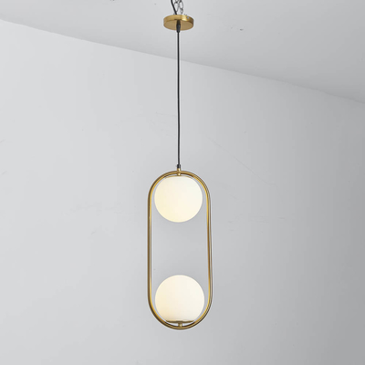 Double Headed 4000K 6000K Decorative Pendant Lights Milk White