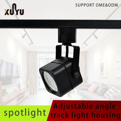MR16 Gu10 Spotlight Fixtures Square Black Track Lighting Fixture