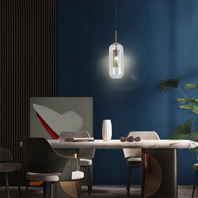 Long Column AC 220V small LED Pendant Light Transparent Lampshade