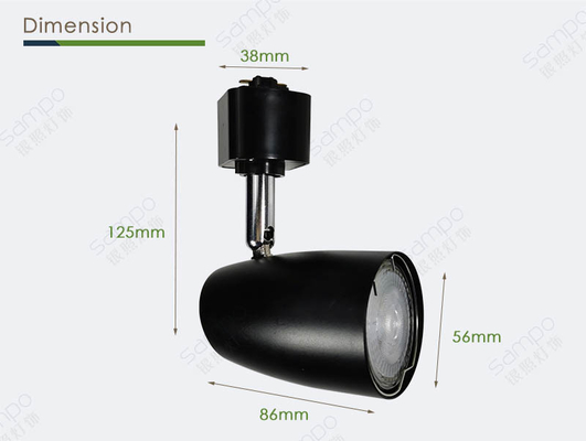 Optional ABS Iron Material Gu10 Track Light Fixtures MR16 Adjustable Track Lighting Fixtures