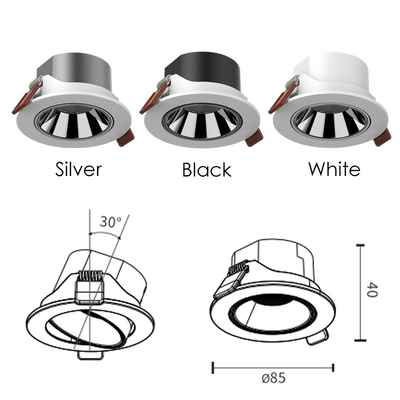 7W/9W Recessed Cob Downlight 361/506 Lm/W Round Led White Color Spot Lights