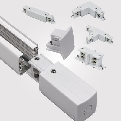 White Surface Mounted 4 Wire 3 Circuit Track Rail AC110 - 248V
