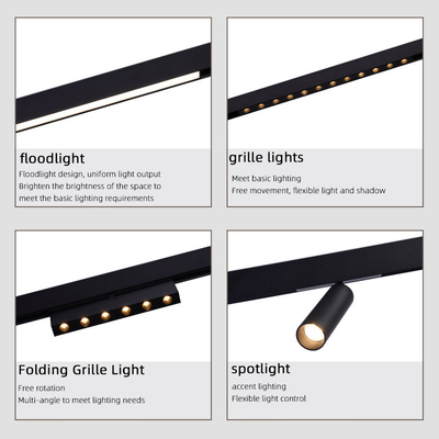 DC 48V Magnetic Track Light Embedded Surface Mounted Led Spotlight Grille Light