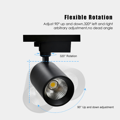 Anti Glare COB Track Light Clothing Store 2 Wire Embedded LED Spotlight