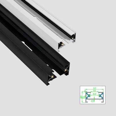 2 Lines Surface Mounted Round Copper Track Lighting Rail System 1m 2m 3m