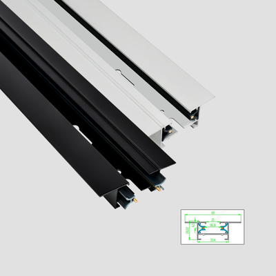2 Wire Embedded All Aluminum Track Rail Copper Core Black White