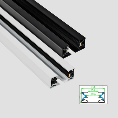 AC110-248V 2 Wire Flat Copper Spotlight Rail System Black White Color