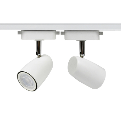 Pure Aluminum White Color GU10 Track Spotlight , G5.3 Track Light Housing