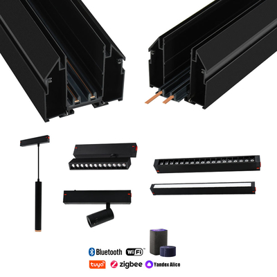25mm Tension Ceiling Track Rail Commercial Lighting Smart Wifi Linear Grille Light 220V 2 Wires