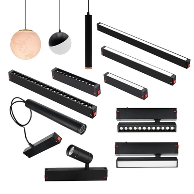Smart Magnetic Track Light Black Embedded Magnetic Light LED Without Main Light