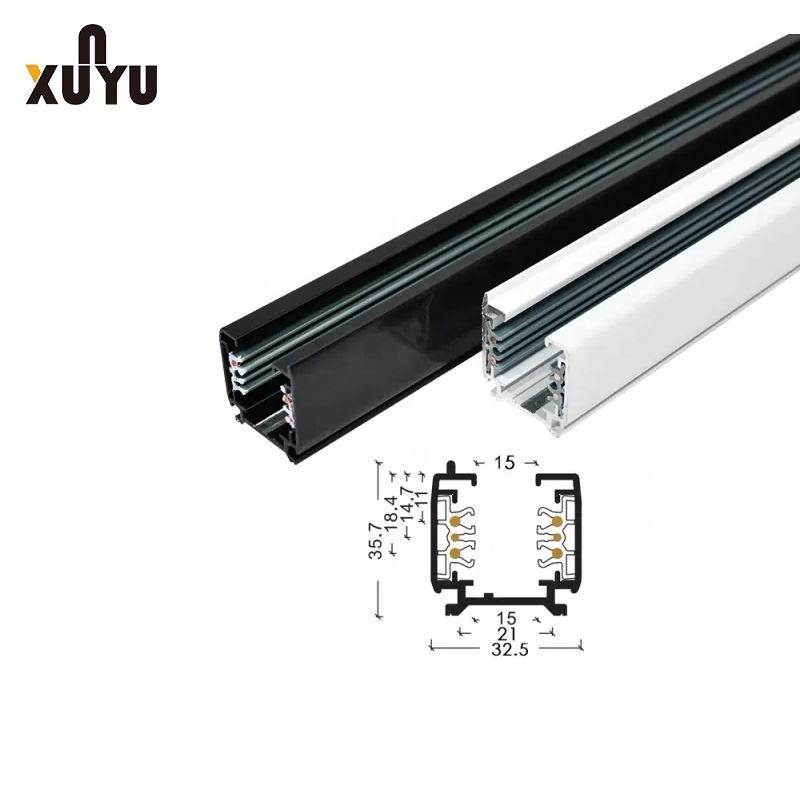 Square Track Lighting Rail System 4 Wire Three Circuit Ceiling Light ...