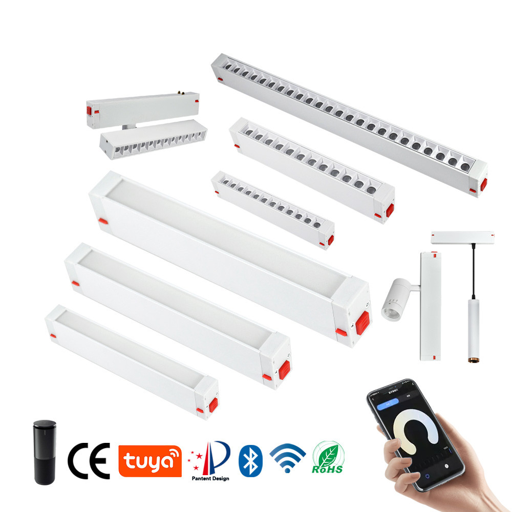 Household White LED Linear Flood Light Grille Light Concealed Surface ...