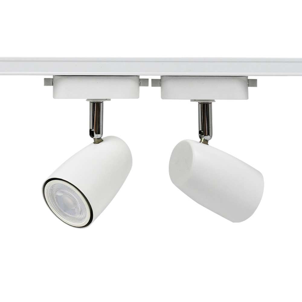 Pure Aluminum White Color GU10 Track Spotlight , G5.3 Track Light Housing
