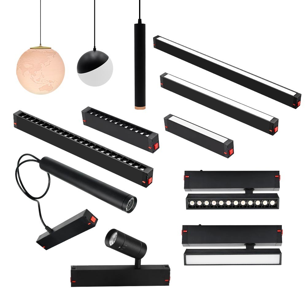 Smart Magnetic Track Light Black Embedded Magnetic Light LED Without ...