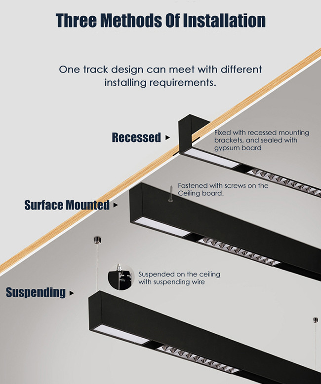 Ip20 Indoor LED Magnetic Track Light Ceiling Linear Recessed Track Lighting