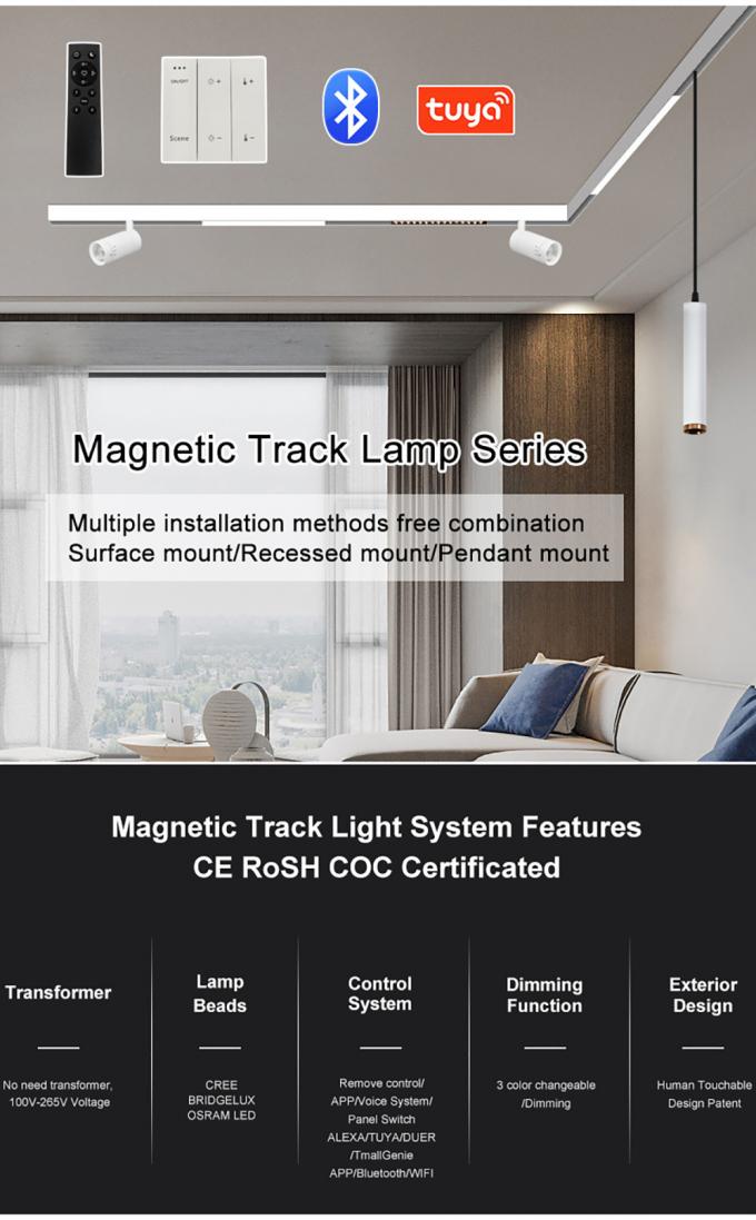 220V LED Linear Spotlight Surface Mounted Magnetic Track Rail System