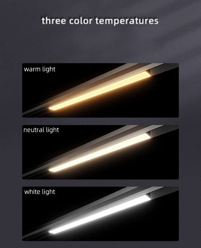 Embedded Cob Linear Grille Lights LED 48V Magnetic Track Light black white