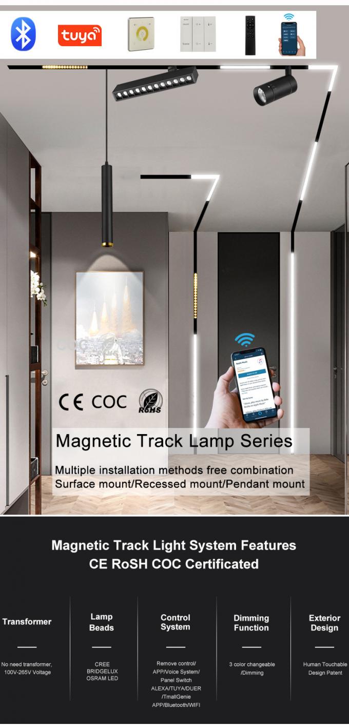 220V Magnetic Track Light Hidden Embedded Living Room Without Main ...